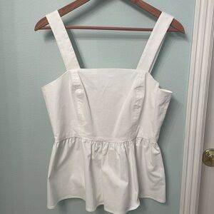 Cremieux White Peplum Top